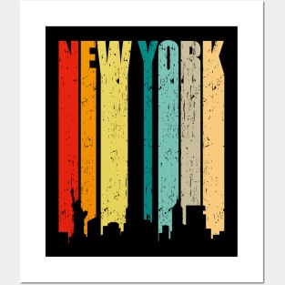 New York City Retro Skyline Gift Posters and Art